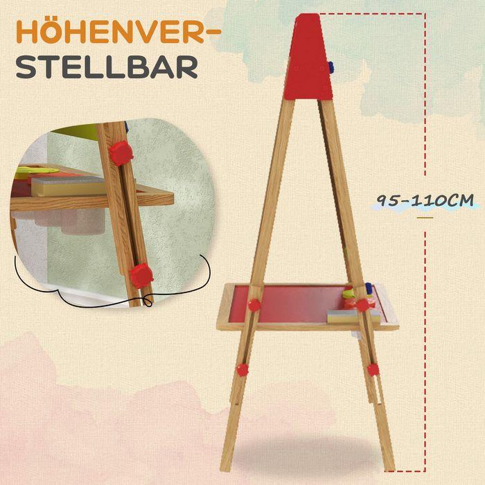 Immagine prodotto Swisshandel24 3-in-1 Kindertafel höhenverstellbar, doppelseitige Kinder Staffelei mit Ablage
