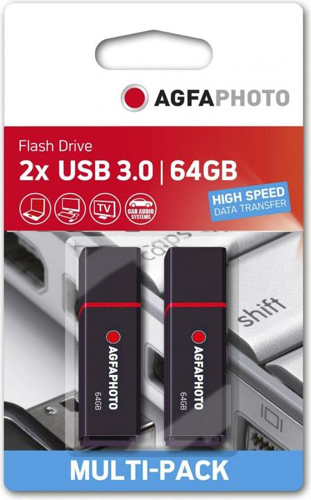 Produktbild AGFAPHOTO USB 3.2 Gen 1 64GB black MP2 (64 GB, USB-A)