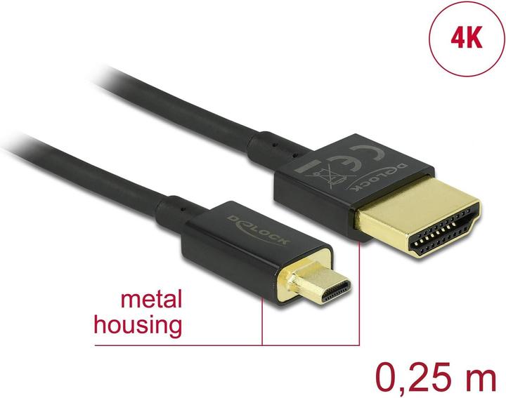 Actual product image Delock HDMI (Type A) - micro HDMI (Type D) (0.15 m, HDMI)