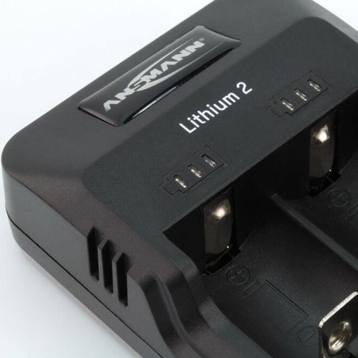 Actual product image Ansmann Charger Lithium 2 for 1-2 Li-Ion battery 3.6V, 3.7V with LED charge status indicators, black (1 pcs., Chargers without battery)