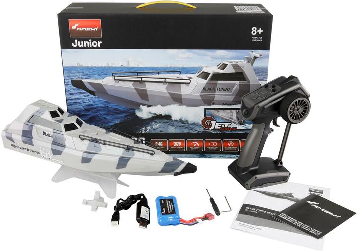 Image du produit Amewi Bateau Black Turbo Bateau militaire Blanc, 420 mm, RTR