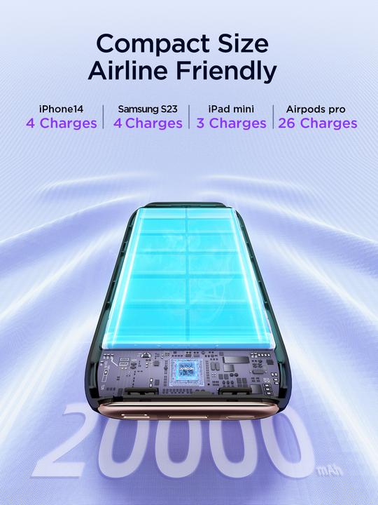 Immagine prodotto Joyroom PowerBank JR-L012 Plus 22.5W 20000mAh (nero) (20000 mAh, 22.50 W)