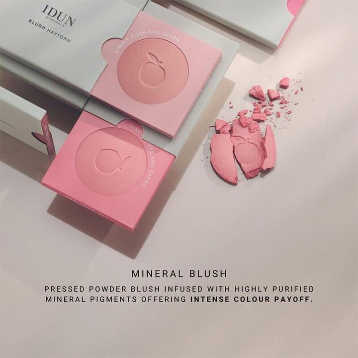 Actual product image IDUN Minerals Rouge/Blusher Tranbär soft pink (006 - Tranbar)