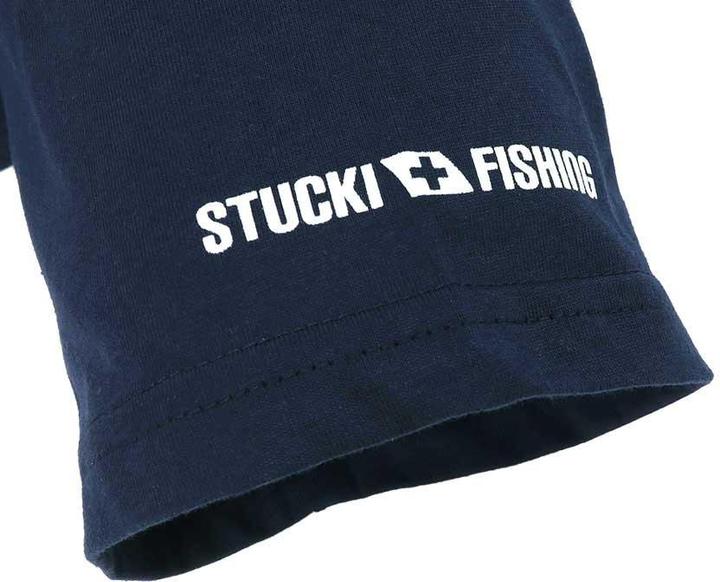 Actual product image Stucki Fishing Because Fanatics T-Shirt Blau (M)