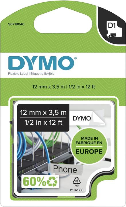 Produktbild Dymo D1 (1.20 cm, Weiss)