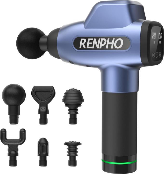 Actual product image Renpho C3 Massage Gun with LED Display - Blue