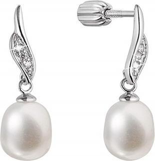 Produktbild Evolution Group Charming dangle earrings with zircons and real river pearl 21092.1B