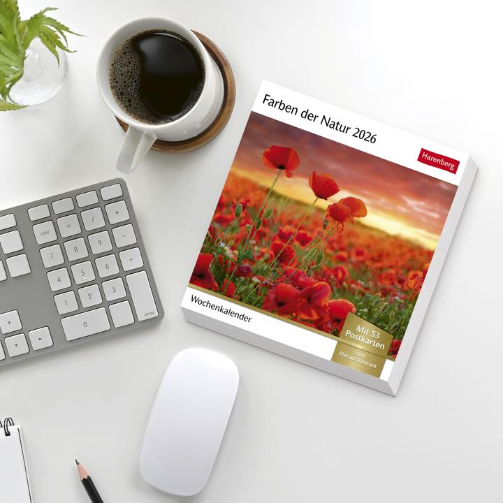 Produktbild Harenberg Farben der Natur Postkartenkalender 2026 - Wochenkalender mit 53 Postkarten (Harter Einband, Deutsch)