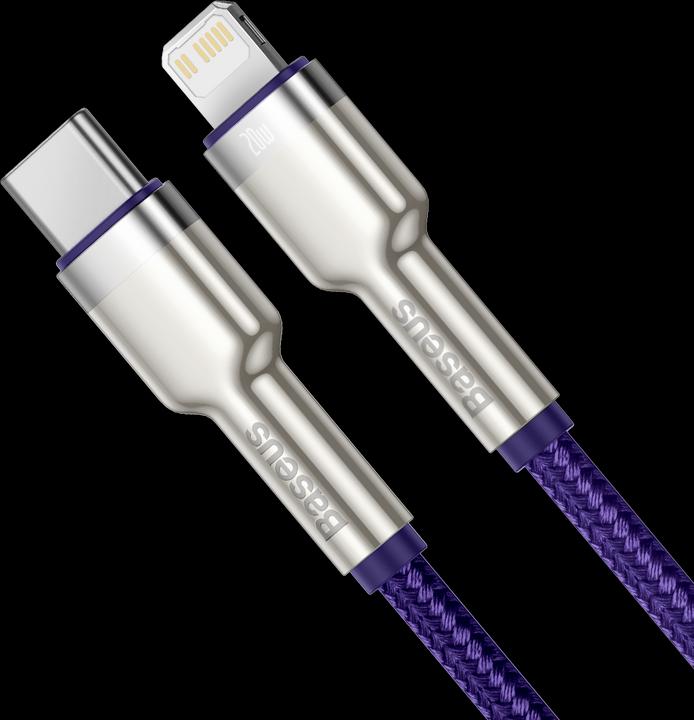 Actual product image Baseus Cafule Series USB-C cable for Lightning, 20W, 2m (purple) (2 m, USB 2.0)