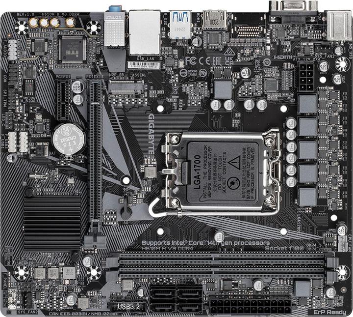 Actual product image Gigabyte MB GBT Intel 1700 H610M H V3 DDR4 (LGA 1700, Intel H610 Express, mATX)