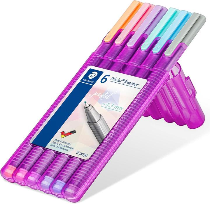 Actual product image Staedtler Triangular fineliner (6 colours, 1 x)