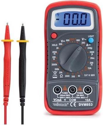Image du produit Velleman MULTIMÈTRE NUMÉRIQUE - CAT. III 300 V / CAT. II 500 V - 1999 POINTS - FONCTION MÉMOIRE / RÉTROÉCL... (CAT III 600V, CAT III 300V)