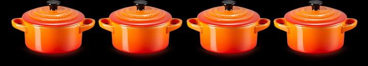 Image du produit Le Creuset Mini-Cocotte set de 4 "rouge four" 0,2 litre (10 cm, Cocotte + faitout, Céramique)