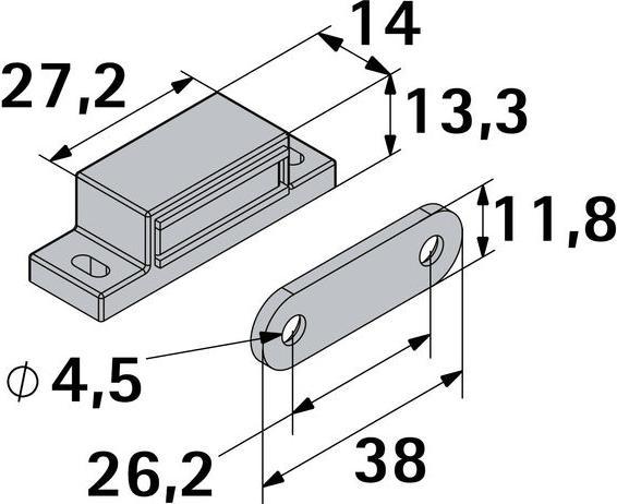 Image du produit Hettich Magnetschnpper wei, 3-4 kg, 4 Stck