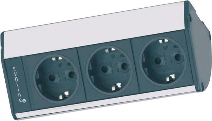 Productafbeelding Schulte Elektrotechnisch wandcontactdooselement EVOLINE DOCK CUISINE 3f wandcontactdoos, zilver, 2,5m