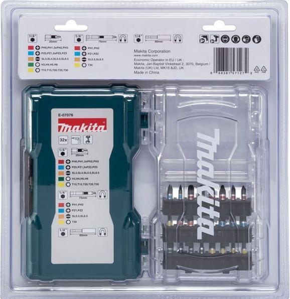 Actual product image Makita Bit set 32pcs. (Hexagonal (hexagonal) M3, Hexagonal (hexagonal) M5, Cross Phillips PH M2, Hexagon socket TX M20, Hexagon socket TX M25, Cross Pozidriv PZ M0, Hexagonal (hexagonal) M4, Cross Phillips PH M1, Hexagon socket TX M15, Cross Pozidriv PZ M3, Cross Phillips PH M0, Hexagon socket TX M30, Screw slot M4)