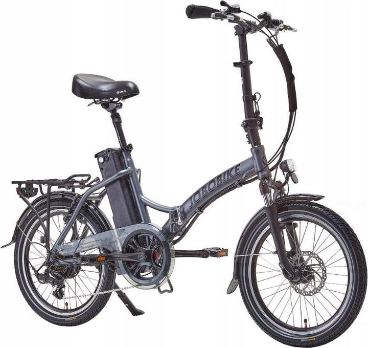 Jobobike Sam - Składany Rower Elektryczny Miejski Dla Seniora 250W Szary