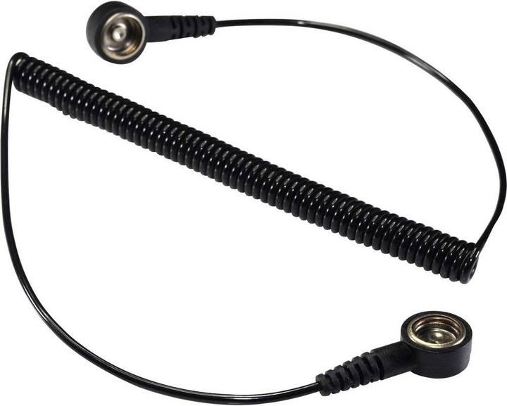 Tru Components ESD-Spiralkabel mit Druckknopf an beiden Enden (Statikschutz)