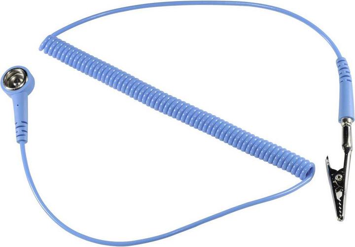 Actual product image Tru Components ESD spiral cable with push button and crocodile clip