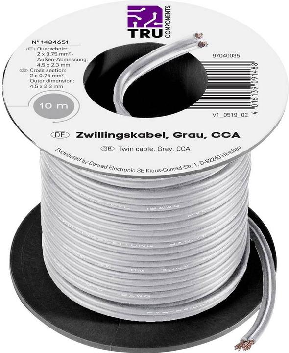 Produktbild Tru Components CCA PVC-Zwillingsleitung (10 m)