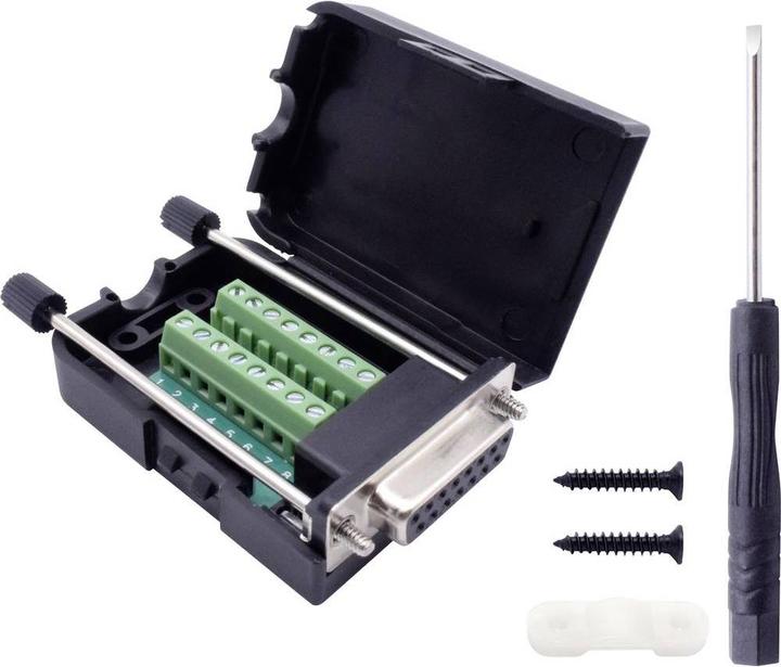 Produktbild Tru Components Modular D-Sub Einbaubuchse 15 pol. mit Verriegelungsschrauben und Gehäuse