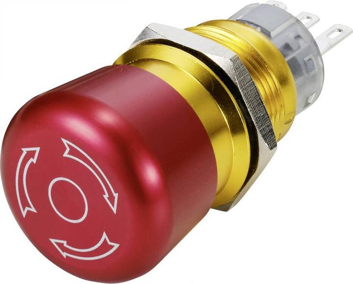 Image du produit Tru Components Interrupteur d'arrêt d'urgence EMERGENCY OFF à verrouillage 19 mm aluminium