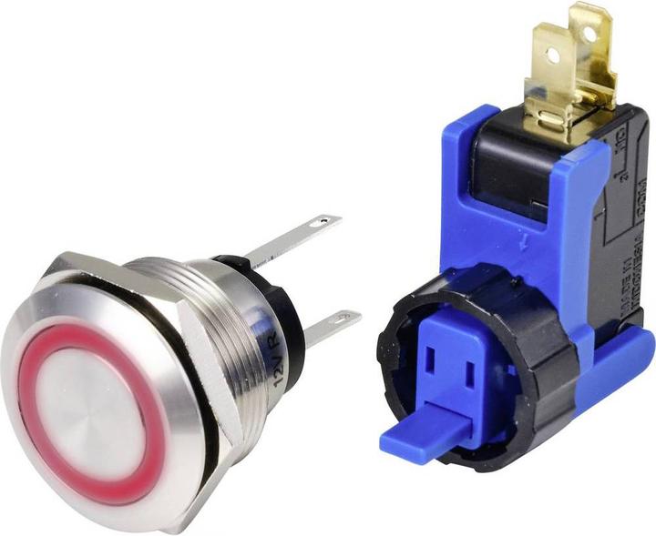Actual product image Tru Components Illuminated push-button with microswitch