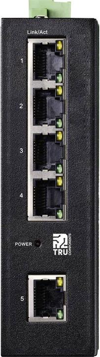 Productafbeelding Tru Components 19" netwerkschakelaar RJ45 1+4 poort PoE functie (5 Havens)