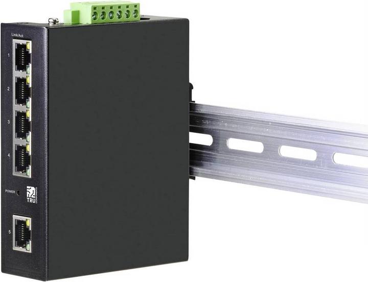 Productafbeelding Tru Components 19" netwerkschakelaar RJ45 1+4 poort PoE functie (5 Havens)