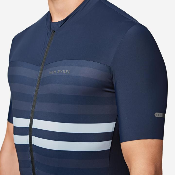 Image du produit Van rysel Maillot vélo route manches courtes été ajusté homme - EDR 2 bleu marinière (M)