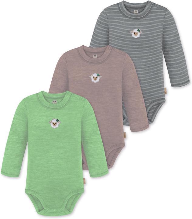 Actual product image Normani 3-pack baby merino long-sleeved body "Tuai" - 9403 (86)