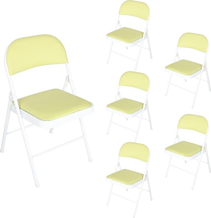 Produktbild HTI-Living Klappstuhl Kunstleder Gestell Weiss 6er-Set