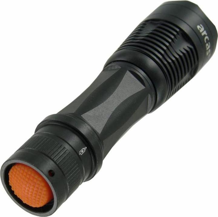 Actual product image Arcas 1 watt LED torch black including alkaline battery