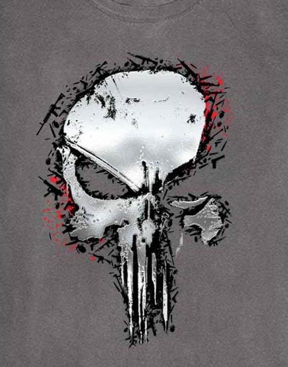 Produktbild Erwachsene Punisher Metallic Totenkopf TShirt (L)