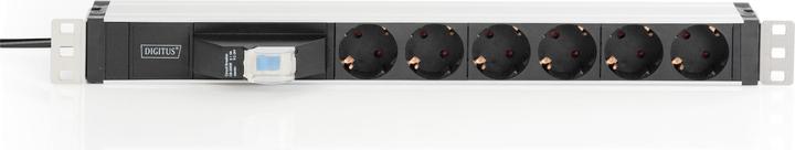Image du produit Digitus Multiprise en aluminium, 6x avec disjoncteur de protection (6 x, CEE 7/3, 1.80 m)