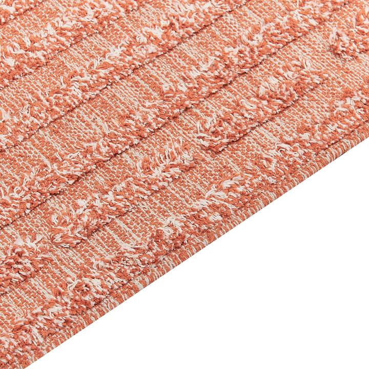 Actual product image Beliani Carpet cotton orange 80 x 150 cm short pile MUGLA (150 x 80 cm)