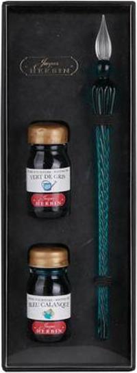 Image du produit Herbin Set encre verre plume (Émeraude, Silver, 1 x)