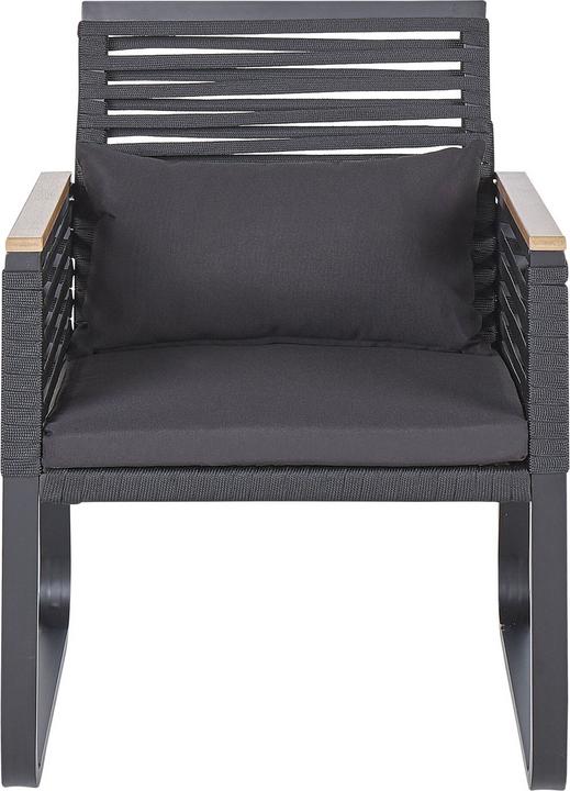 Produktbild Beliani Gartenmöbel Set Aluminium / Flechtseil schwarz 4-Sitzer CANETTO (150 cm)