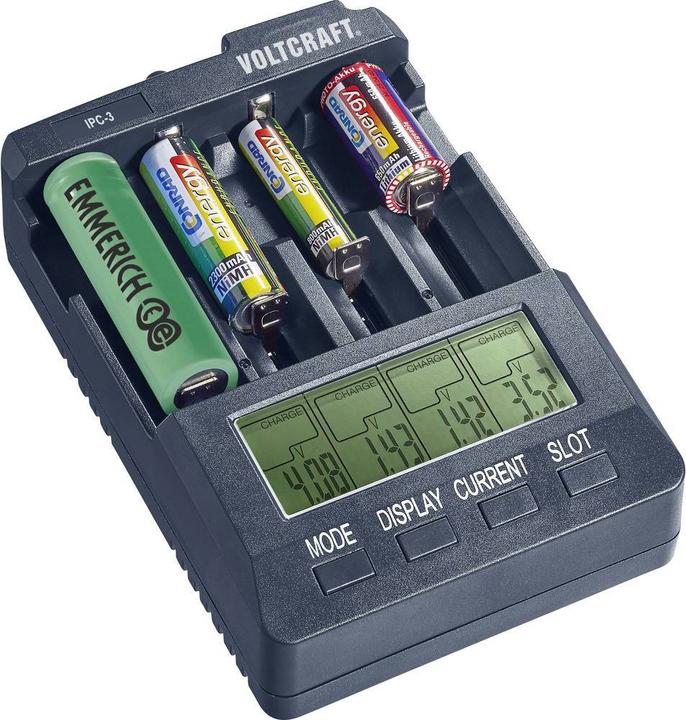 Actual product image Voltcraft Round cell charger IPC-3 (1 pcs., 14500, 18650, AA, CR123A, Chargers without battery)