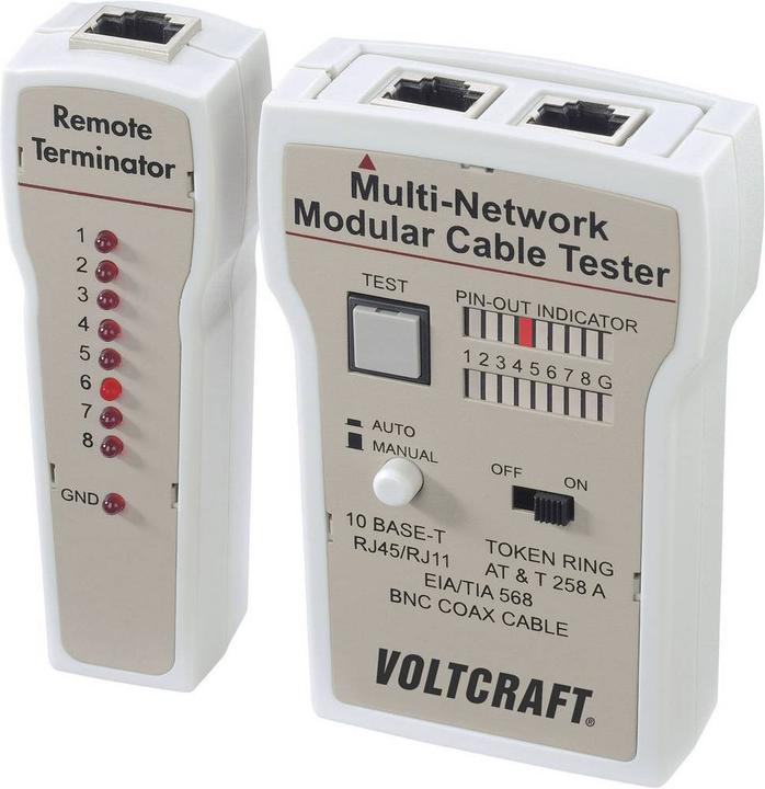 Récepteur de mesure externe - Câble de test RJ-45 - 2 câbles adaptateurs BNC - Terminaison BNC - 2 adaptateurs RJ-45 vers RJ-11 - Manuel d'utilisation