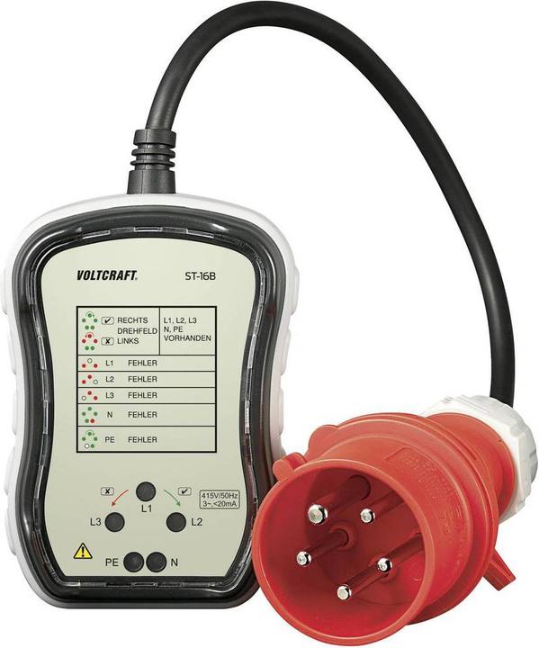 Immagine prodotto Voltcraft ST-32B Tester di prese CEE-32 (CAT III 300V)