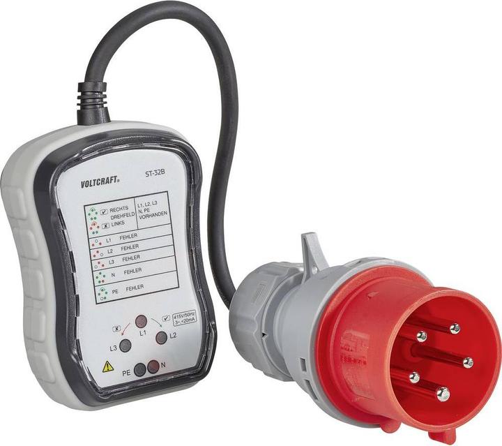 Immagine prodotto Voltcraft ST-32B Tester di prese CEE-32 (CAT III 300V)