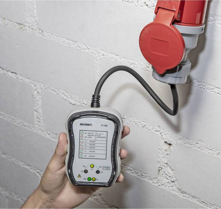 Immagine prodotto Voltcraft ST-32B Tester di prese CEE-32 (CAT III 300V)