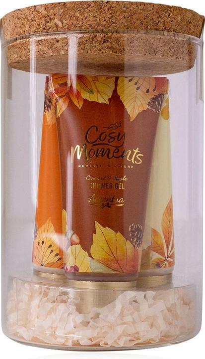 Image du produit Accentra Coffret cadeau COSY MOMENTS en verre avec couvercle décoratif en liège (Set soin du corps)