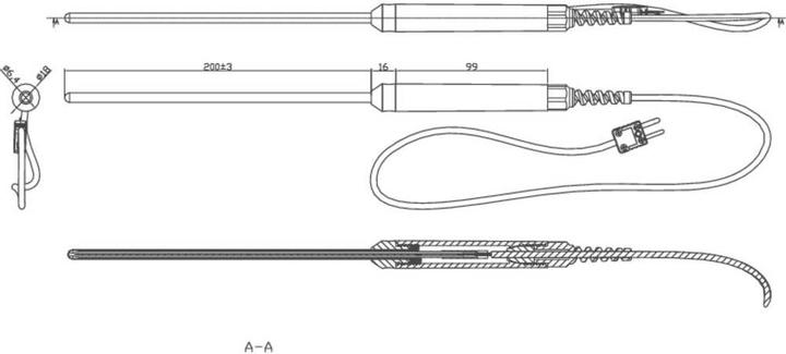 Immagine prodotto Voltcraft Sensore di temperatura a immersione tipo K TP-208 (Termometro)