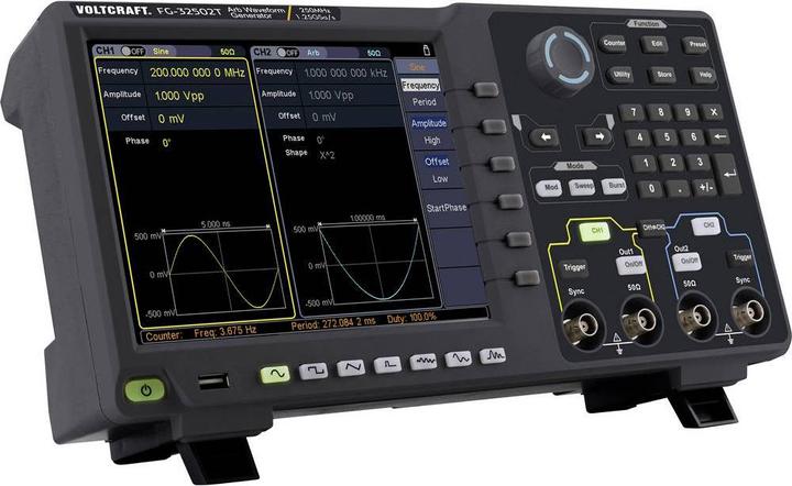 Actual product image Voltcraft 250 MHz Zweikanal-Arbiträr-Signalgenerator mit Touchscreen-Bedienung