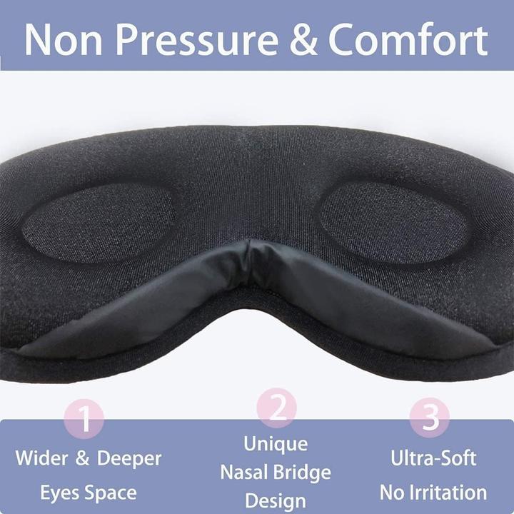 Immagine prodotto Swissdetector Maschera per il sonno 3D - senza pressione - ultra-morbida - regolabile (Maschera sonno)