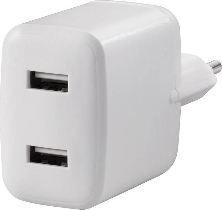 Voltcraft USB Charger, 2x USB-A, 24W, white (24 W)