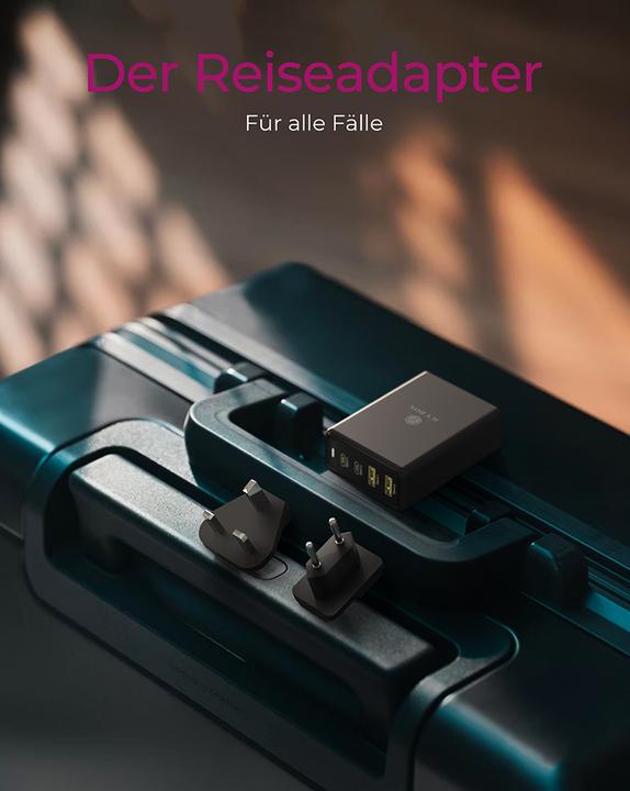 Produktbild Icy Box USB Power Delivery Netzteil, 100 Watt, 2x Type-C®, 2x Type-A, EU, UK, US Stecker (100 W)