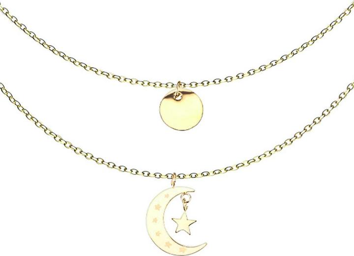 Image du produit Star Piercing Chaîne plaquée or pendentif demi-lune et plaque (Acier chirurgical 316L, sans laiton)